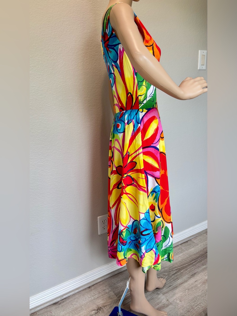 Jams World Multicolor Floral Midi Dress in Yellow, Pink, Blue, Green - Picture 6 of 14